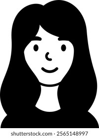 character avatar vector. person, profile, hair.