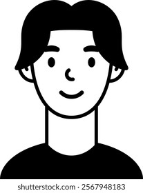 character avatar vector. person, profile, hair.