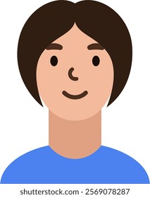 character avatar vector. person, profile, hair.