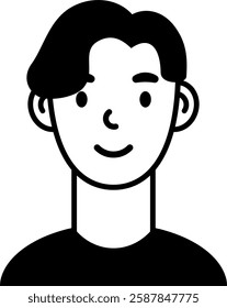 character avatar vector. person, profile, hair.