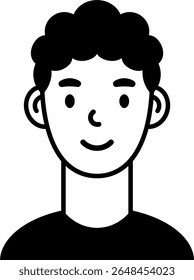 character avatar vector. person, profile, hair.