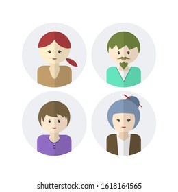 Character avatars set, collection of flat design avatars