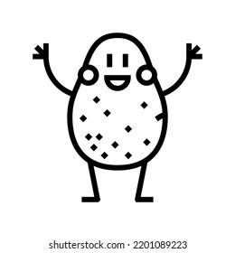 character avocado green line icon vector. character avocado green sign. isolated contour symbol black illustration