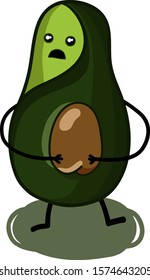Character Avocado with seed wich is backwards