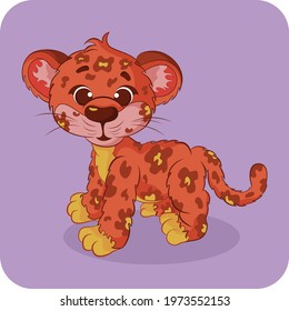 Character baby leopard for baby card