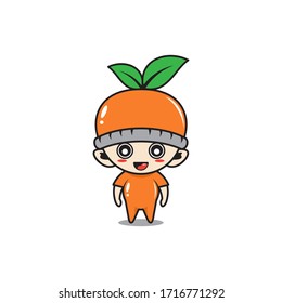Character baby with orange fruit costume