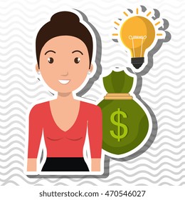 character bag money idea vector illustration eps 10