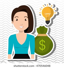 character bag money idea vector illustration eps 10