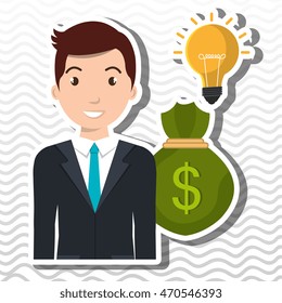 character bag money idea vector illustration eps 10