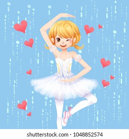Character of Ballet dancer girl vector illustration