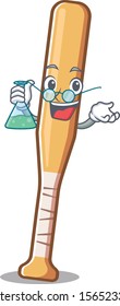 Character baseball bat in cartoon professor shape