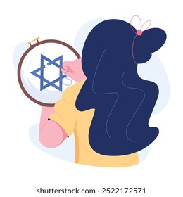 Character based flat illustration of jewish belief 