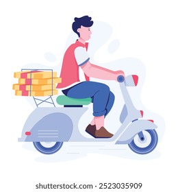Character based flat illustration of scooter delivery 