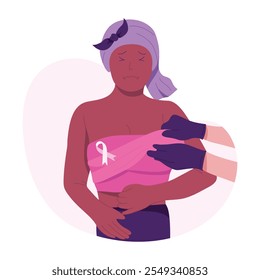 Character based flat illustration of woman checkup  