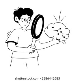 Ilustración de glifo basada en caracteres de búsqueda de ai 