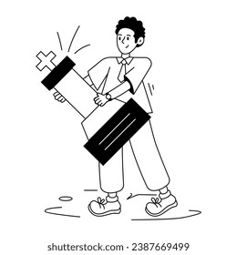 Zeichenbasierte Illustration der Manager-Strategie 