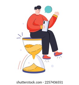 Ilustración basada en caracteres del tiempo de charla 