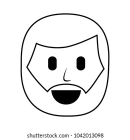 character beard man face laughing expression