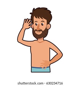 character bearded man without shirt image