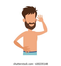 character bearded man without shirt image