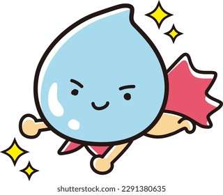 Character of beautiful light blue drops (moisture, sweat, tears, moisture, etc.)
