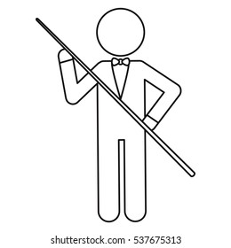  character billiard player bow ouline