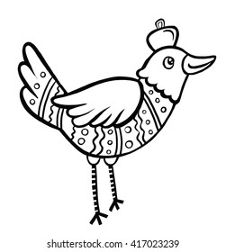 the character is a bird. black-and-white decorative
