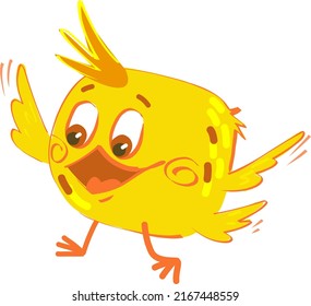 The character of a bird learns to fly