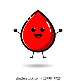 Character blood drops are jumping, with a flat design style