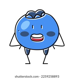 character blueberry color icon vector. character blueberry sign. isolated symbol illustration