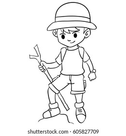 Character boy climbing style design