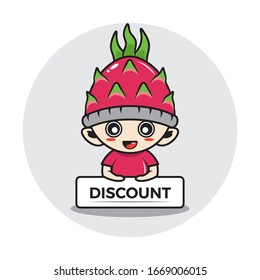 Character boy in a dragon fruit costume