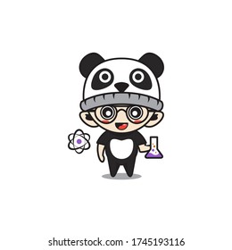 Character boy with panda costume