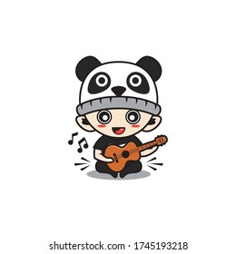 Character boy with panda costume