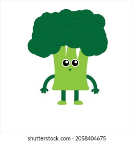 character broccoli cartoon concept. EPS 10.