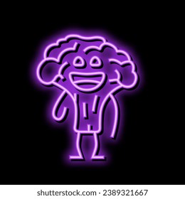 character broccoli neon light sign vector. character broccoli sign. isolated symbol illustration