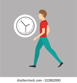 character bubble speech with clock time vector illustration eps 10