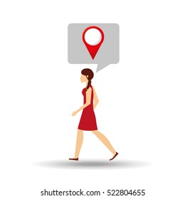 character bubble speech with pin map vector illustration eps 10