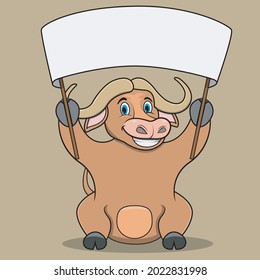Daraus ergibt sich ein großer, unscharfer Sign Wood, hellbrauner Hintergrund, Maskottchen, Symbol, Zeichen oder Logo, Vektorgrafik und Illustration.