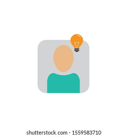 character bulb creativity idea icon flat style illustration