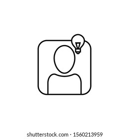 character bulb creativity idea icon line style illustration