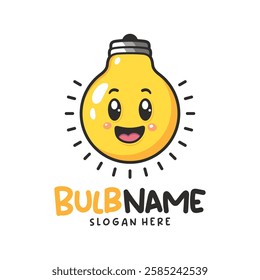 Character Bulb logo design concept vector. Creative Bulb Logo Design Template.