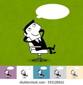 Character. Business illustration (EPS 10). Animation friendly: the elements (legs, arms, heads etc) are in the separate layers.