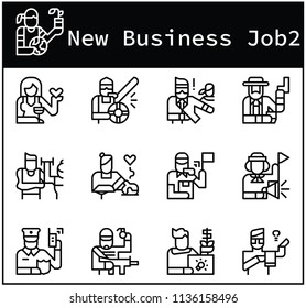 Character of Business Jobs icon set vector art eps10