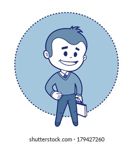Character businessman with briefcase