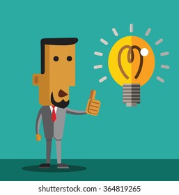 Character of  businessman with icon