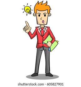 Character of businessman with idea