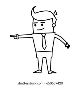 character businessman and office worker pose
