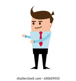 character businessman and office worker pose
