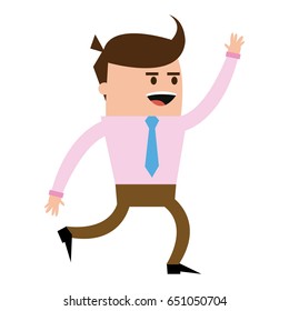character businessman and office worker pose